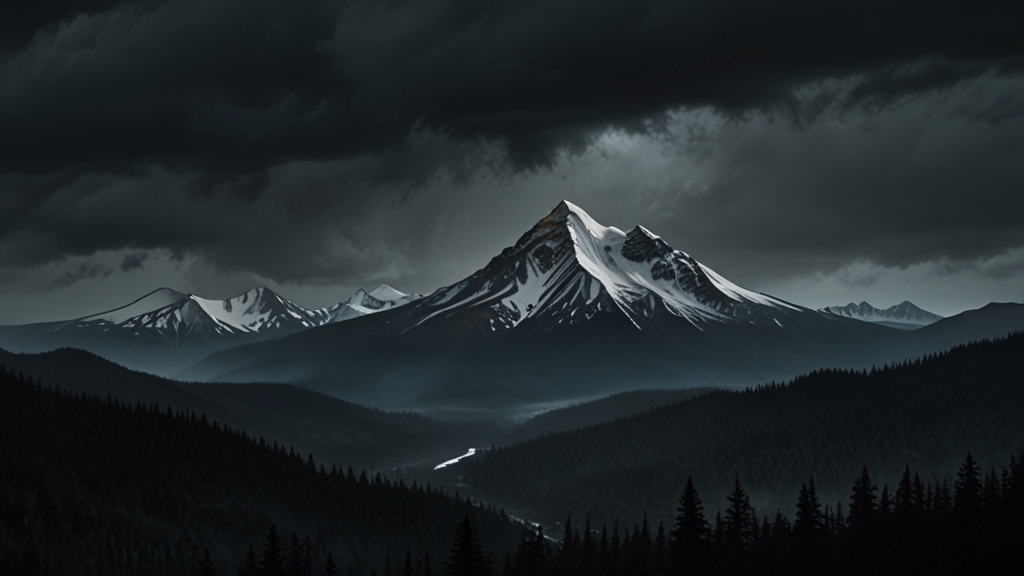 Dark mountain background used in the Simple Tabata app